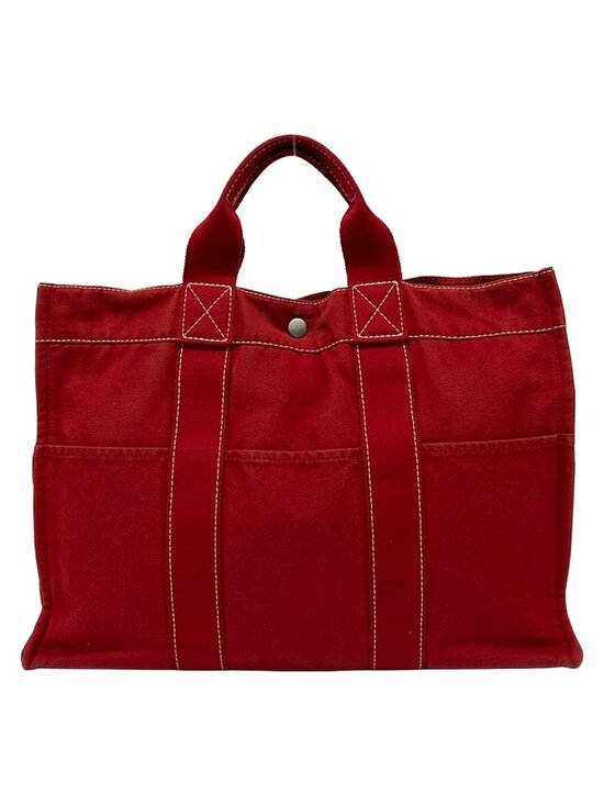 Hermes Handbags - Hermes Tote Sac Deauville MM Red